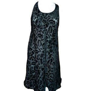 Josie Velvet Burnout Cocktail Clubwear Evening Mini Dress Stretch Size Small Blk